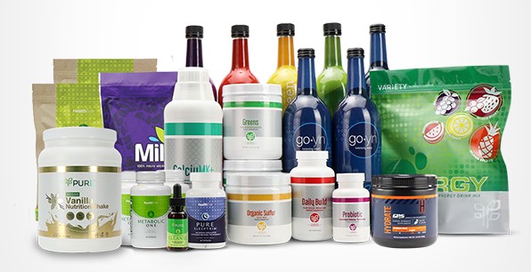 Diverse range of wellness products neatly arranged
