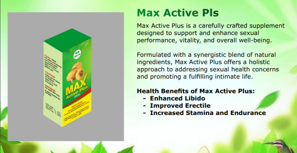 Stamina Plus Max Max Active Plus: Natural Male Stamina Booster |Opuforty Mall
